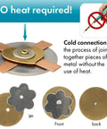 EZ Rivet Piercing And Flaring Kit Maker Friendly With Three Thirty Second Inch T Bar Screws And Bases; cold connection example