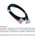 3-pack 1.5m XH2.54 stepper motor cables, 4-pin to 6-pin connectors for Ender 3 3D printer, green wires