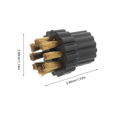 Set Of 6 Steam Cleaner Brush Heads Heavy Duty Copper And Nylon Detail Attachments with copper bristles for cleaning stubborn grime.