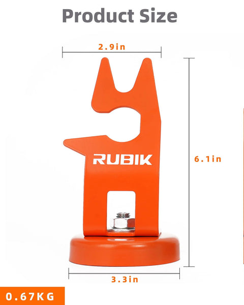 Orange RUBIK TIG welding torch holder with circular base and visible RUBIK logo