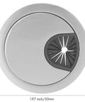 Eight Piece Desk Grommet Cable Hole Cover Kit For Clean Cord Management On Home Office And Computer Desks 53mm Zinc Alloy Durable Frame Smooth Finish Lets Cables Pass Through Easily And Keeps Your Workspace Neat And Slick, 50mm desk grommet, zinc alloy