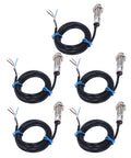 Five Pack Inductive Proximity Sensor Switches NPN Normally Open 5 To 30V DC Hall Effect 3 Wire For Cylinder Piston Position