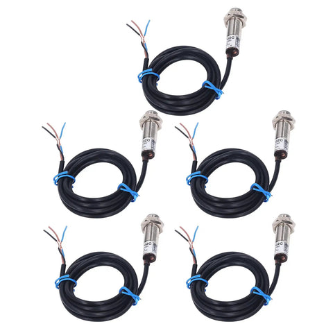Five Pack Inductive Proximity Sensor Switches NPN Normally Open 5 To 30V DC Hall Effect 3 Wire For Cylinder Piston Position