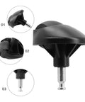 Omni wheel replacement for Lefant robot vacuum; black plastic wheel with metal axle and mounting stem (front view).