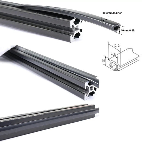 Dust Protection Soft Cover Seal Strip For 3030 And 4040 Series 8mm Slot Aluminum Profile Extrusion Black 10M close-up view