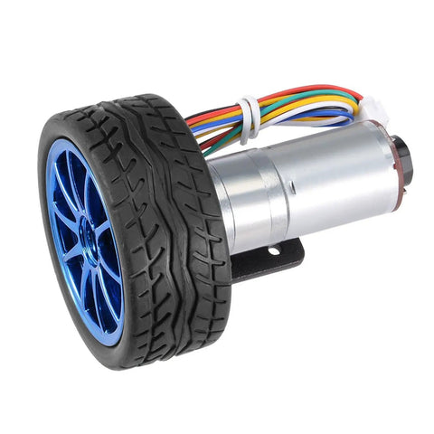 DC Motor With Encoder 12V Gearbox Kit With Mounting Bracket 500 RPM 65mm Wheel For Smart Car Robot JGA25 371 Speed 130 High Precision Durable