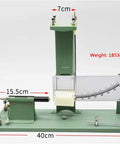 Pendulum Experiment Kit For Classroom Physics Demonstrations And Science Education With A Hands On Model Adjustable Angle Plate And Seven Point Five Gram Steel Ball, green setup with scale and dimensions visible.