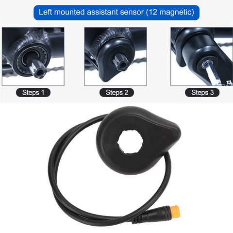 Left Side Electric Bike Pedal Speed Sensor With 12 Magnets And Dual Hall Sensors Upgraded One Piece Pedal Assist Sensor For E Bikes Easy Install Lets You Ride Smoother And Stay Responsive