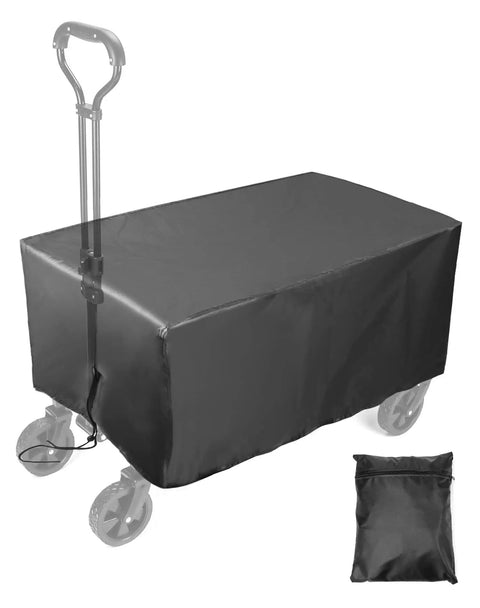Waterproof Folding Wagon Cover For Outdoor Carts And Garden Utility Wagons Heavy Duty 600D Fabric Rain Shield 38x22x20 Inch Black