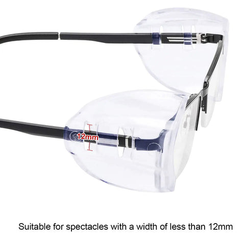 12 Pairs Flexible Slip-On Glasses Side Shields For Safety Eyewear, Comfy TPU Cushions, Universal Fit For Small To Large Eyeglasses