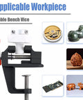 Mini Tabletop Vise Clamp On For Jewelry Making And Watch Repair, portable aluminum alloy bench vise with walnut finish.