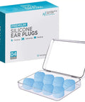 Moldable Silicone Ear Plugs For Sleeping And Travel, Noise Blocking Reusable Ear Protection With 32 dB NRR in blue case