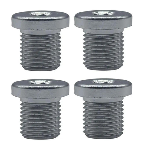 Four Pack M10xP1.0 Rear Derailleur Hanger Bolts Aluminum Alloy Tail Hook Screws For Bike Frame 13.8mm Length Silver
