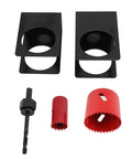 Top Tier Door Entry Lock Installation Kit With Precision Guide Template And Hole Saw Tools Fits 1 3/8 To 1 3/4 Inch Wood Doors For Mess Free Cutouts Every Time, 2 guides and hole saws