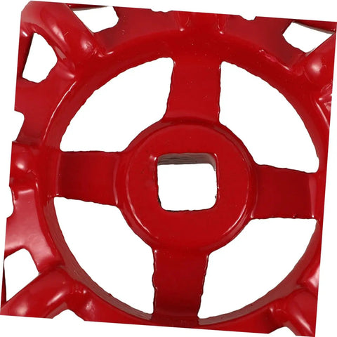 Close-up of red cast iron handwheel from Two Pack Cast Iron Faucet Handle Replacement Kit With Water Valve Handwheel For Outdoor Spigots