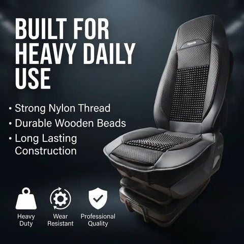 Beaded Cooling Seat Cover For Semi Trucks With Back Support And Anti Sweat Comfort Cushion display