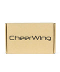 Brown box labeled CheerWing containing Four Pack 3.7V 650mAh LiPo Batteries With a 4 in 1 Battery Charger for Syma X5 X5C X5C1 RC Drones.