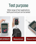 All In One Push And Pull Tester 5 N To 50 N Range Built In Sensor With Digital Display Includes Screws Nuts And Storage Boxes Pro Grade Tool For Accurate Force Measurement In Material Mechanics Testing. Handheld digital force tester measuring pressure and tension