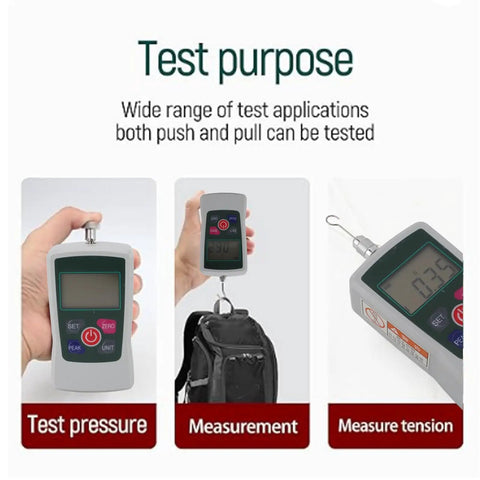 All In One Push And Pull Tester 5 N To 50 N Range Built In Sensor With Digital Display Includes Screws Nuts And Storage Boxes Pro Grade Tool For Accurate Force Measurement In Material Mechanics Testing. Handheld digital force tester measuring pressure and tension