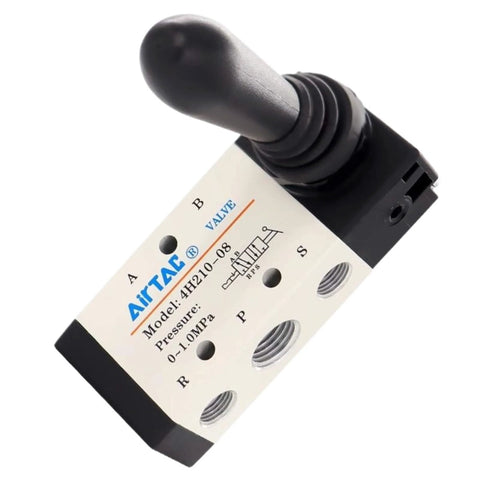 Hand Lever Pneumatic Valve With Quarter Inch Port Five Three Way Closed Center Workhorse Manual Control Direct Acting Aluminum Body