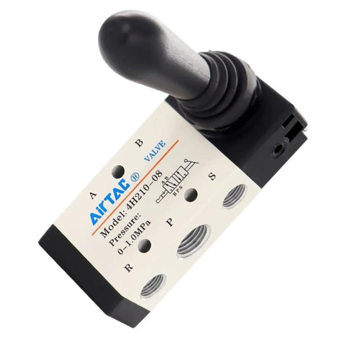 Hand Lever Pneumatic Valve Five Way Two Position With Manual Control Direct Acting Type Aluminum Alloy Model 4H210-08