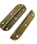 Brass Barrel Hinge Set For Cabinet Doors And Countertops With Screws, Easy Install Hardware shown in brass material, classic design.