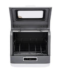 Interior view of the Sleek Stainless Steel Portable Countertop Dishwasher with 8L Built-In Water Tank, showing clean racks and control panel.