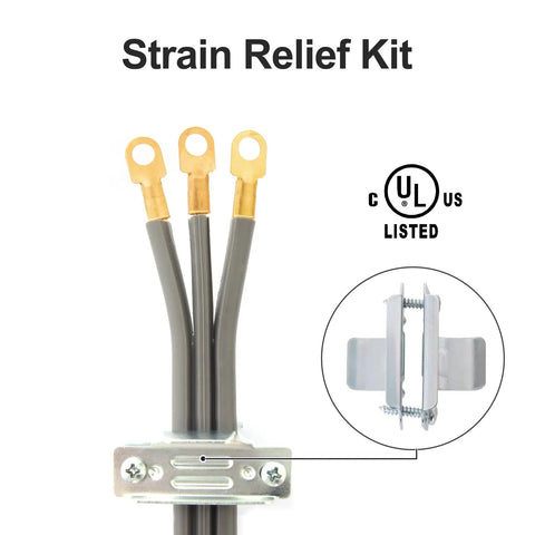 Heavy Duty 30 Amp 3 Prong Dryer Cord, 10 Foot Appliance Power Cable With Ring Terminal Connectors and strain relief kit