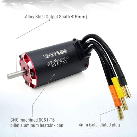 Sensored 3670 2750KV Brushless Motor For 1 by 10 RC Cars 4 Pole Design High Torque Performance Temperature Resistant Sensor Motor