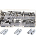 Bulk Pack Of 200 Premium Bare Copper Butt Connectors Non Insulated Crimp Terminals For 22 To 10 Awg Wire Splice Ferrules With Tin Plating For Max Conductivity And Durability Perfect For Car Mods And Pro Auto Repairs, assorted butt connectors in organizer case