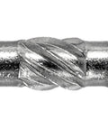 Close-up of Built Tough Heavy Duty Stainless Steel Lag Screws 15 x 4 Torx T30, spiral groove detail, 300 Series