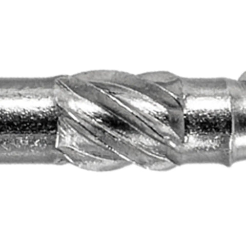 Close-up of Built Tough Heavy Duty Stainless Steel Lag Screws 15 x 4 Torx T30, spiral groove detail, 300 Series