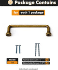 Antique Brass Cabinet Pulls Set 10 Pack, 5 Inch Center Hole Classic Vintage Retro Drawer Handles with screws included