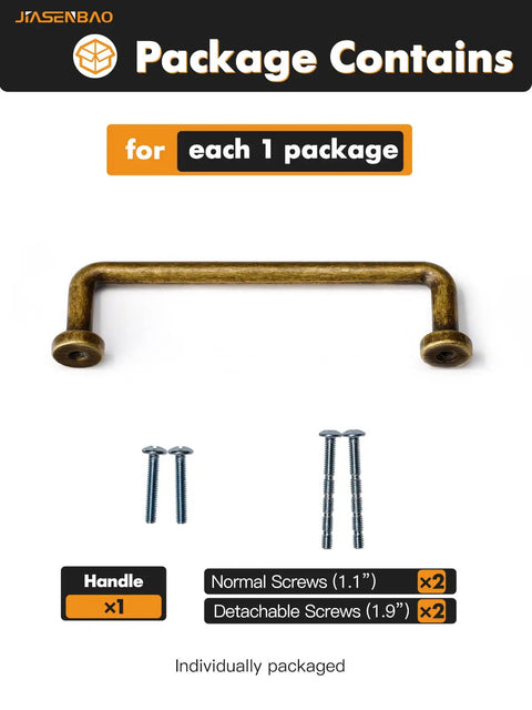 Antique Brass Cabinet Pulls Set 10 Pack, 5 Inch Center Hole Classic Vintage Retro Drawer Handles with screws included