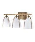 Mid Century Wall Light Fixture With Three Lights Dope Sleek Vintage Brass Vanity Light With Brass Metal Frame And Modern Plate Shades