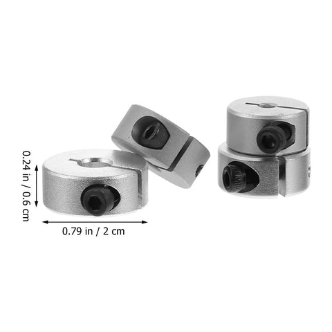 Top Quality Split Aluminum Clamping Collars 4 Pack For Fixing Shafts With 5 Point Set Screw Locks Designed For High Precision CNC Equipment And Linear Rails For Pro Industrial Projects That Run Smooth As Butter Plus High Grade Materials For Long Life Use, 0.79 x 0.24 in