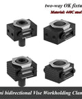 Heavy Duty M6 M8 M10 M12 Ok Vise For Precision Clamping And Secure Grip With Durable 440C Steel Construction, two-way fixture view.