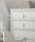 Gold Brushed Zinc Alloy Wardrobe Door Handle With Single Hole Cabinet Pull on white dresser, sleek modern finish