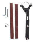 Solid Quality Belt Sander Adapter For Angle Grinders, 100 mm abrasive straps, mounting bolts for quick assembly.