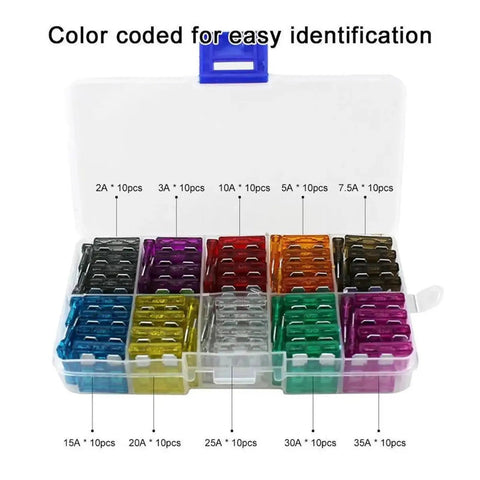 Automotive Fuse Assortment Kit With Box 200 Or 400 Piece Set For Quick Car Electrical Repairs Plug And Play Mini Mixed Fuses