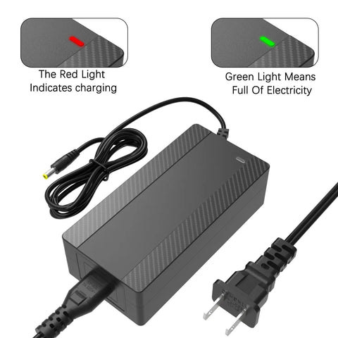 Universal 29.4V 2A Charger for 7S LiIon Batteries with ETL Certified Replacement Power Adapter, red and green light indicators