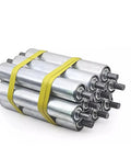 Heavy Duty Galvanized Gravity Roller For Industrial Assembly Line Conveyors With Rust Proof Finish Available In Multiple Sizes And Diameters To Match Your Factory Setup Perfectly, stacked with straps.