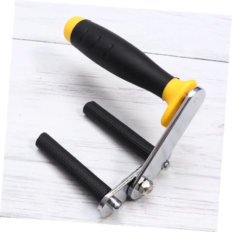 Portable Drywall And Tile Lifter Set With Sweet Adjustable Grip Heavy Duty Glass Carrier Tool close-up of rubber grip handle.