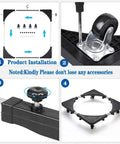 Installation steps for Adjustable Washing Machine Base And Telescoping Furniture Dolly with wheels and locking casters.