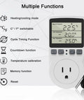 Smart Digital Thermostat Outlet Plug For Heating And Cooling 120V 15A Temperature Controller With Celsius Fahrenheit Display
