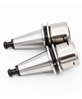 Top Shelf Stainless Steel Cnc Collet Chuck Delivering Dead On Zero Point Zero Zero Millimeter Accuracy And Dynamic Balancing showing two collet chucks.