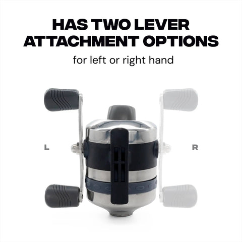 Spincast Bowfishing Reel For Slingshot Bow Fishing Stainless Steel Construction Left Or Right Reversible Handle