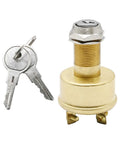 Heavy Duty Marine Ignition Switch 3 Position Off On Start For Boats MP39060-1 Brass Construction with two keys
