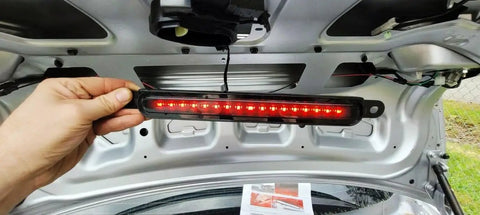 Dark Smoked Lens Full LED Trunk Lid Center Mount Third Brake Light Bar Assembly For 2008 2016 Mitsubishi Lancer Evolution X Sedan