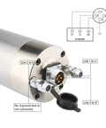 Heavy Duty 2.2Kw Cnc Spindle Motor Featuring Er20 Collet And Liquid Cooled Sleeve connector details and wiring instructions on the spindle motor.